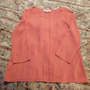 Pink blouse with front pleats